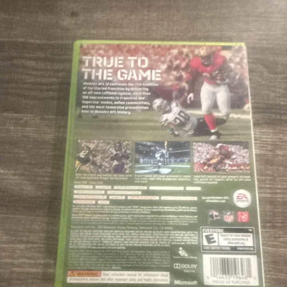 EA Sports Madden NFL 12 Football E 2011 Online Play Microsoft Xbox 360